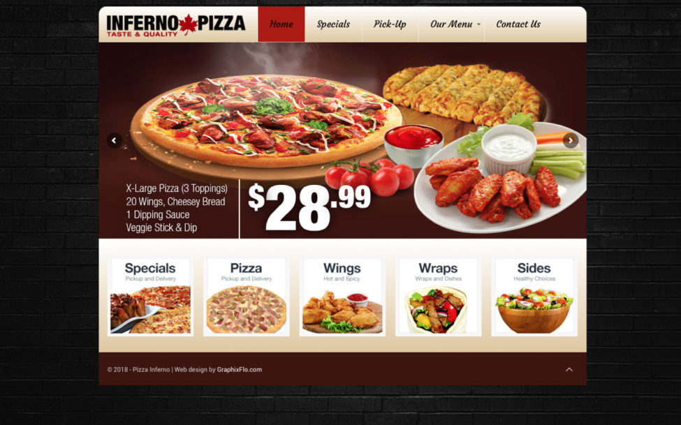 web design hamilton for inferno-Pizza